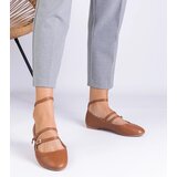 D/CEO marka niezdefiniowana Brown eco-leather ballet flats with buckles Vitoldora | Shoptok.si