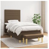  Krevet s oprugama i madracem tamnosmeđi 100 x 200 cm od tkanine | shoptok.hr