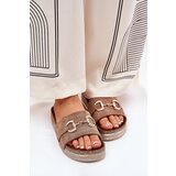 Boto Ladies Platform Sandals With Gold Decoration And Glitter Khaki Morisela | shoptok.hr