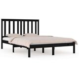  Posteljni okvir črn iz trdne borovine 200x200 cm, (20684251) | Shoptok.si