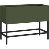 vidaXL Olivno zelena Kovina 60 x 26 x 45 cm Cvetlični zabojniki | Shoptok.si