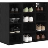 vidaXL Omara za čevlje Črni hrast 52.5 x 30 x 50 cm Konstruiran les | Shoptok.si