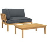  Set sofe s jastukom 2 pcs Antracit Čvrsto drvo akacije | shoptok.hr