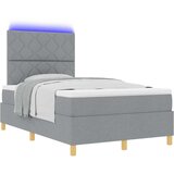  LED Box Spring Krevet Svijetlo siva 120 x 200 cm tkanina | Eponuda.ba