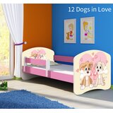  Dječji krevet ACMA s motivom, bočna roza 140x70 cm 12 Dogs in Love | shoptok.hr