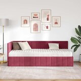  Kutni krevetni okvir s madracem 2 kom. Vinska crvena 80 x 200 cm | Shoptok.si