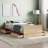 vidaXL Okvir kreveta s uzglavljem i podnožjem boja hrasta 90x190 cm | shoptok.hr