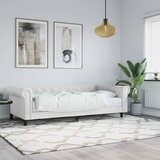vidaXL Dnevna postelja z vzmetnico bela 90x200 cm umetno usnje Cene
