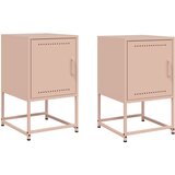 Maison Chic Dvo delni komplet Nočne omarice - Nočne mize roza 36x39x60,5 cm jeklo, (21689643) | Shoptok.si