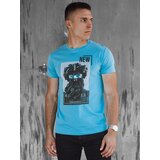 DStreet Koszulka męska z nadrukiem turkusowa | shoptok.hr
