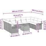  10-dijelni set sofe za vrt s jastučićima bež poli ratan akacija | shoptok.hr