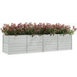 Povišena vrtna gredica 320 x 80 x 77 cm pocinčani čelik srebrna | shoptok.hr