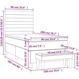  Krevet s oprugama i madracem tamnosivi 90x200 cm od tkanine | shoptok.hr