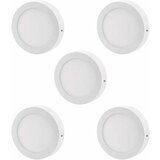 Avide 5x alu led nadgradni panel okrogli 12w nevtralno bela 4000k Cene
