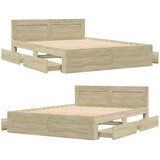  Okvir za krevet s uzglavljem boja hrasta 160x200 cm drveni | shoptok.hr
