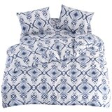 Mila Home Bela/modra enojna/podaljšana posteljnina z rjuho/3-delna 160x220 cm Geometric – | Shoptok.si