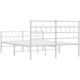  Metalni okvir kreveta uzglavlje i podnožje bijeli 140x200 cm | shoptok.hr