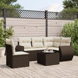  6-dijelni set vrtnih sofa od poliratana s jastucima smeđi | shoptok.hr