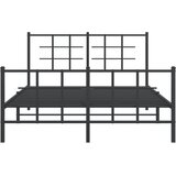  Metalni okvir kreveta uzglavlje i podnožje crni 135x190 cm | shoptok.hr