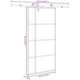  Klizna vrata s priborom 102,5x205 cm od stakla ESG i aluminija | shoptok.hr