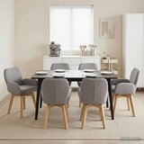  Okretne blagovaonske stolice 6 pcs Bouclé Svjetlosiva | Eponuda.com