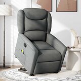 Maison Chic masažni naslanjač - Relax naslanjač s funkcijo vstajanja temno sivo blago, (22134270) | Shoptok.si