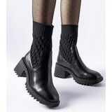 Gemre Black sock boots with Buckley embossing | shoptok.hr