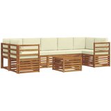  Set vanjskih sofa 8 kom. Prirodna i krem Čvrsto drvo akacije | shoptok.hr