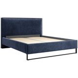 MID.YOU OBLAZINJENA POSTELJA 180 cm x 200 cm , les, tekstil, leseni material temno modra | Shoptok.si