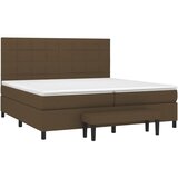  Krevet s oprugama i madracem tamnosmeđi 200x200 cm od tkanine | shoptok.hr