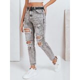 DStreet Jeansy damskie push up z dziurami szare Cene