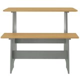  Jedilna miza s klopjo medeno rjava in siva trdna borovina, (20713645) | Shoptok.si