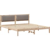  Krevetna konstrukcija s uzglavljem Sivo-smeđa 180 x 200 cm Smeđesiva | Shoptok.si