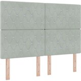 vidaXL Naslon za glavu s kristalnim gumbima tufted svjetlosivi 140 cm baršun | shoptok.hr