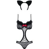 Obsessive Trodijelni kostim Gepardina S/M, crni | shoptok.hr