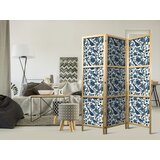  Japanski paravan - Rose Vines - Monochromatic Blue Birds Resting Among Roses | shoptok.hr