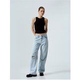 Koton Wide Straight Leg Ripped Denim Trousers With Pocket Cotton - Nora Jean cene