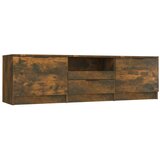 Maison Chic TV omarica - TV stojalo - Televizijska omarica dimljeni hrast 140x35x40 cm konstruiran les, (21700913) Cene