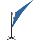  Konzolni suncobran sa šipkom i LED svjetlima 250 cm azurni | shoptok.hr