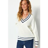 Trendyol Sweater - Ecru - Oversize Cene