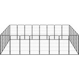  Ograda za pse s 28 panela crna 50 x 100 cm čelik obložen prahom | Eponuda.com