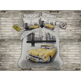 L'essential Maison yellow taxi yellowgreyblack satin single quilt cover set cene