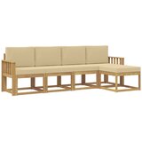 vidaXL Zunanja garnitura za sedenje z blazino 5 pcs Bela in bež, (5000280352) | Shoptok.si