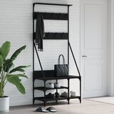  The Living Store Regal za oblačila s prostorom za čevlje črn 80x40x184 cm - Regal Za Oblačila, (21448569) Cene