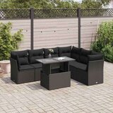 vidaXL 7-dijelni set vrtnih sofa od poliratana s jastucima crni | shoptok.hr