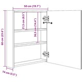  LED kupaonski ormarić s ogledalom crni 50 x 14 x 60 cm | shoptok.hr