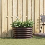 vidaXL Vrtna dvignjena greda Rjava Galvanizirano jeklo 80 x 80 x 44 cm Cene