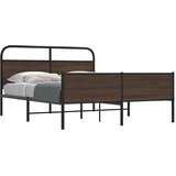 Metalni okvir kreveta bez madraca smeđa boja hrasta 150x200 cm | shoptok.hr