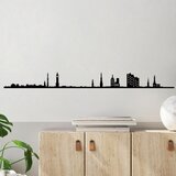 Wallity Zidna dekoracija Hamburg Skyline, 120x11 cm, Crna Cene
