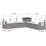  Set sofe 7 kom. Crna i krem-bijela Poli Rattan i čelik | shoptok.hr